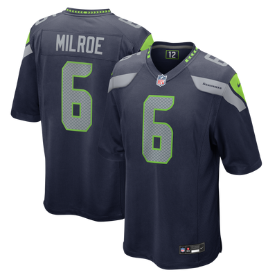 Seattle Seahawks Jalen Milroe Nike College Navy Team Game Jersey