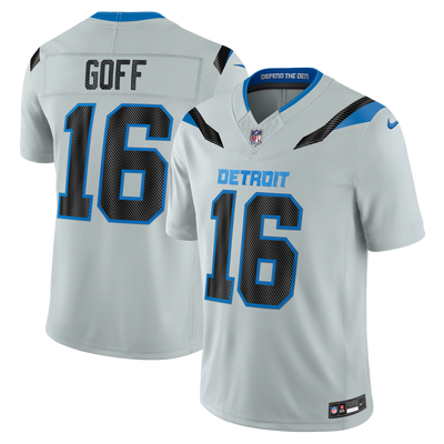 Detroit Lions Jared Goff Nike Silver 2026 Rivalries Collection Printed Limited Jersey