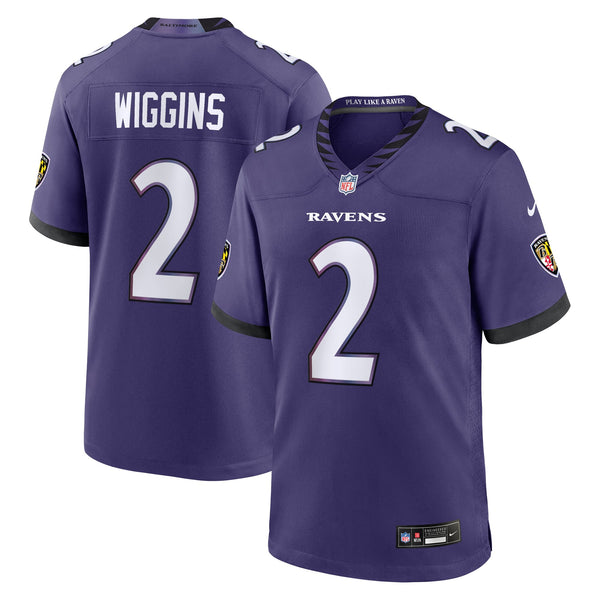 Baltimore Ravens Nate Wiggins Nike Purple Team Game Jersey
