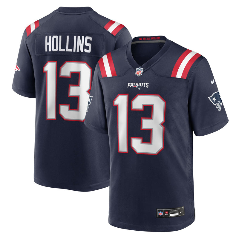 New England Patriots Mack Hollins Nike Navy Team Game Jersey