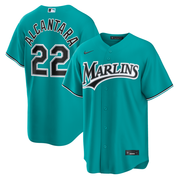 Miami Marlins Sandy Alcantara Nike Teal Alternate Replica Jersey