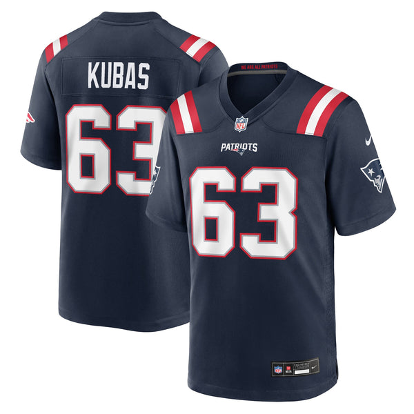 New England Patriots Jake Kubas Nike Navy Team Game Jersey