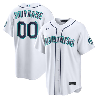 Seattle Mariners Nike White Home Stadium Custom Jersey