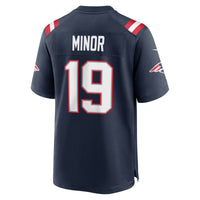 New England Patriots Kobee Minor Nike Navy Team Game Jersey