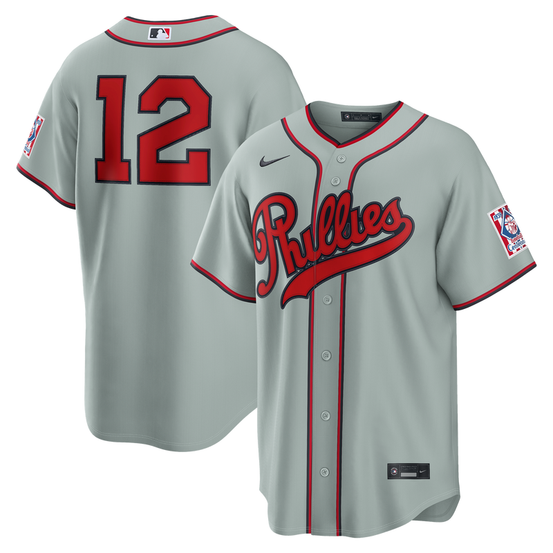 Philadelphia Phillies Kyle Schwarber Nike Gray 2026 Field of Dreams Stadium Jersey