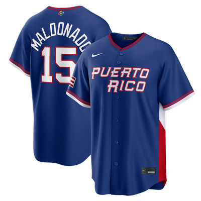 Puerto Rico Baseball Martín Maldonado Nike Royal 2026 World Baseball Classic Road Stadium Jersey