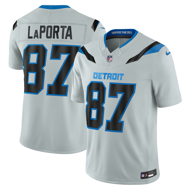 Detroit Lions Sam LaPorta Nike Silver 2026 Rivalries Collection Printed Limited Jersey