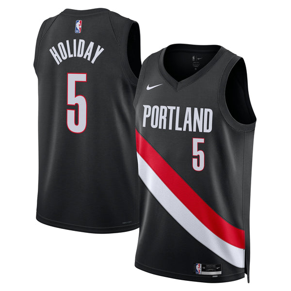 Portland Trail Blazers Nike Replica Icon Edition Swingman Jersey - Black - Jrue Holiday -