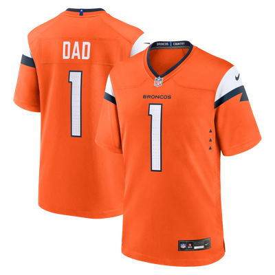Denver Broncos Nike Orange #1 Dad Game Jersey