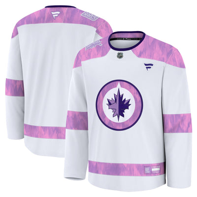 Winnipeg Jets Fanatics White 2024 Hockey Fights Cancer Practice Jersey
