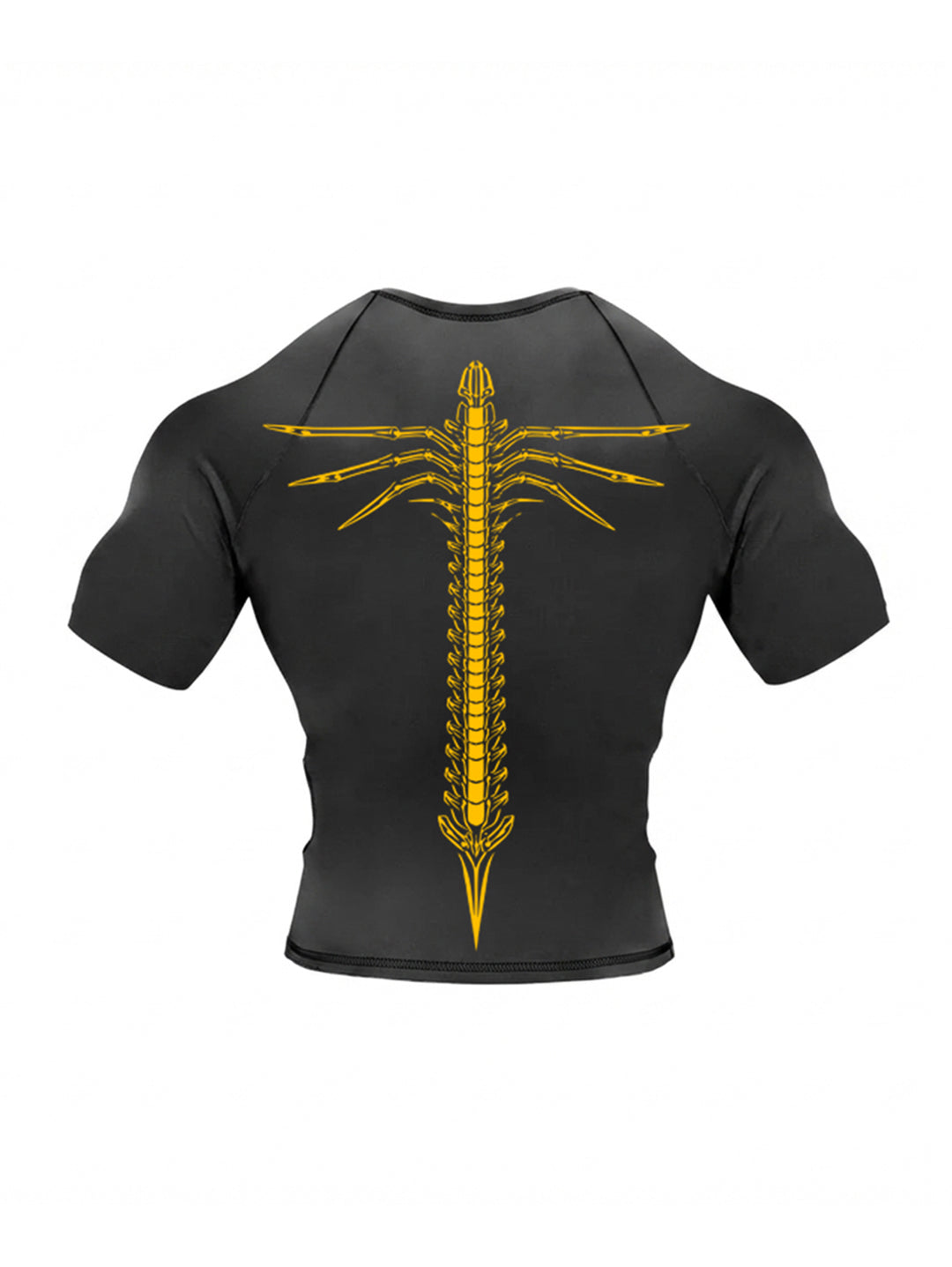 Black shorts with Mechanical Spine Neural Overclock Compression Short Sleeve graphic – photo 1