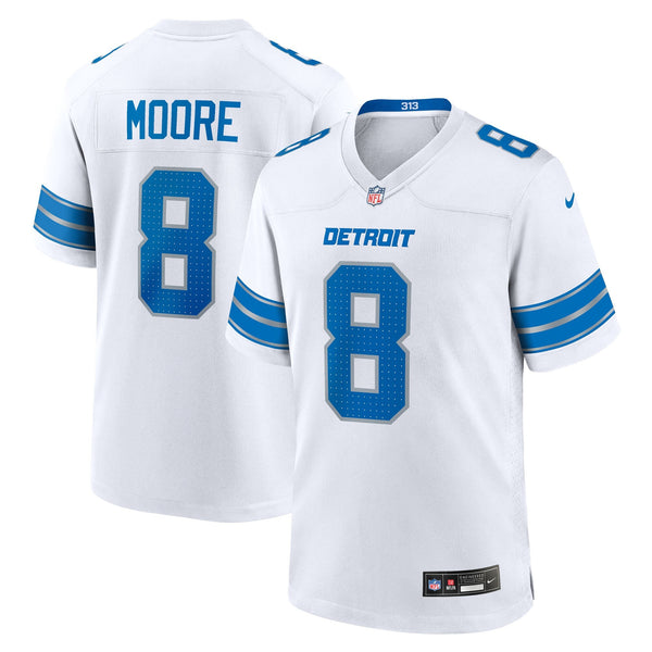 Detroit Lions Derrick Moore Nike White Game Jersey