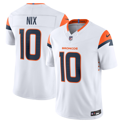 Denver Broncos Bo Nix Nike White Vapor F.U.S.E. Printed Limited Jersey
