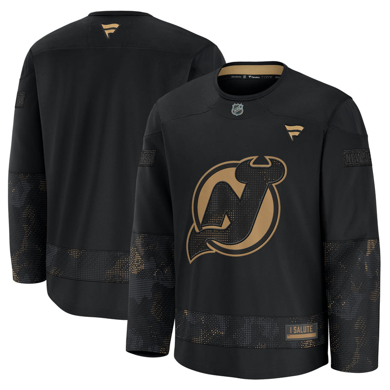 New Jersey Devils Fanatics Black 2024 Military Appreciation Practice Jersey