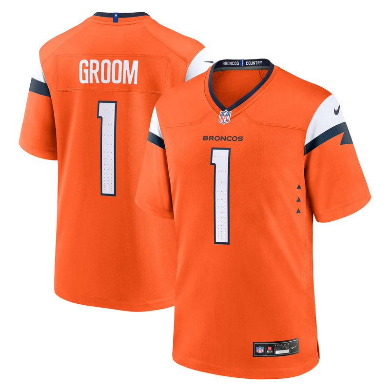 Denver Broncos Number 1 Groom Nike Orange Game Jersey