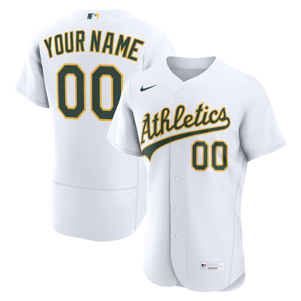 Athletics Nike White Home Authentic Custom Jersey