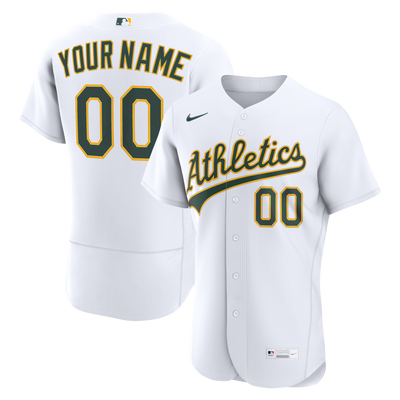 Athletics Nike White Home Authentic Custom Jersey