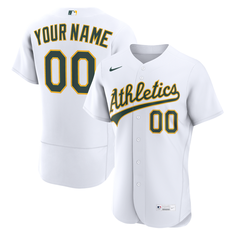 Athletics Nike White Home Authentic Custom Jersey