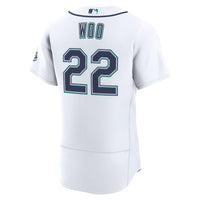 Seattle Mariners Bryan Woo Nike White Home 50th Season Authentic Jersey