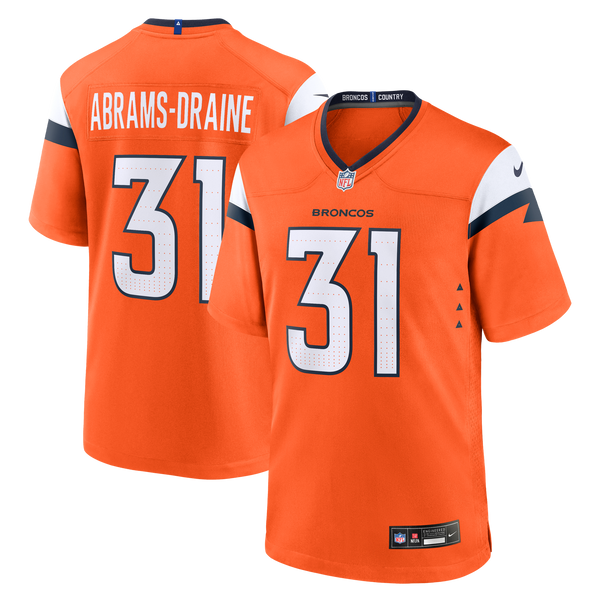 Denver Broncos Kris Abrams-Draine Nike Orange Team Game Jersey