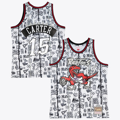 Toronto Raptors Mitchell & Ness Vince Carter 1998 Doodle Swingman Jersey - White