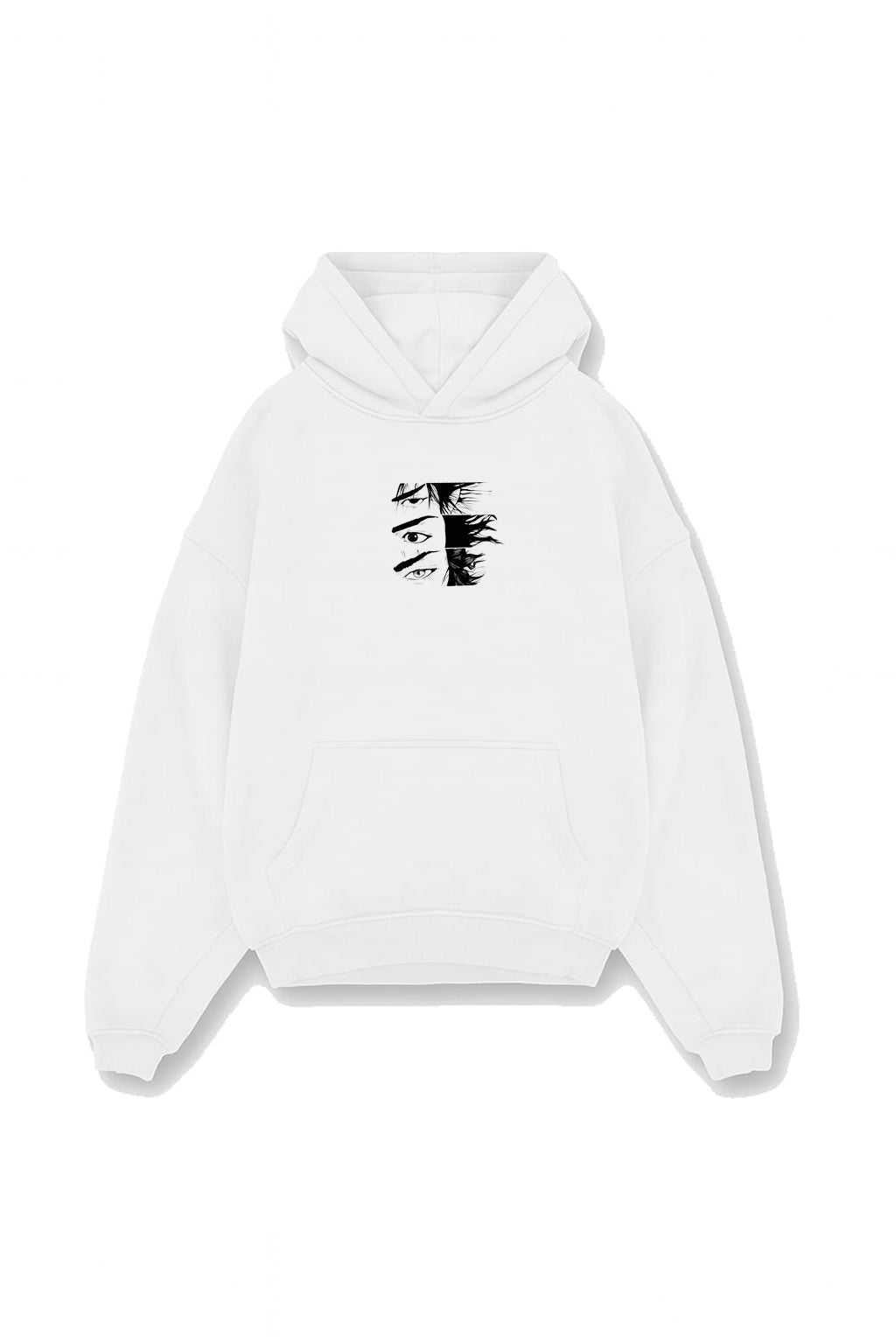 White hoodie with Miyamoto Musashi Vagabond Lone Strider graphic – photo 2