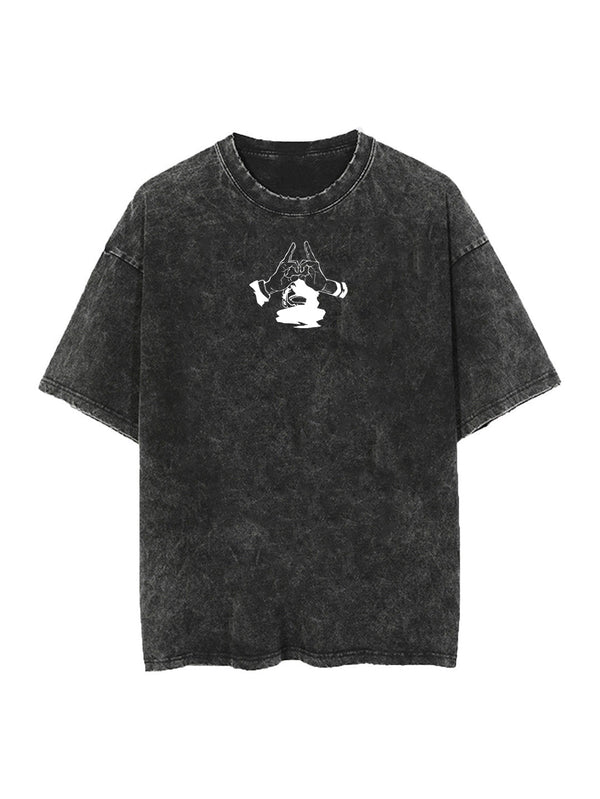 Washed black t-shirt with Yuji Itadori Jujutsu Kaisen Vessel of Chaos graphic – photo 2