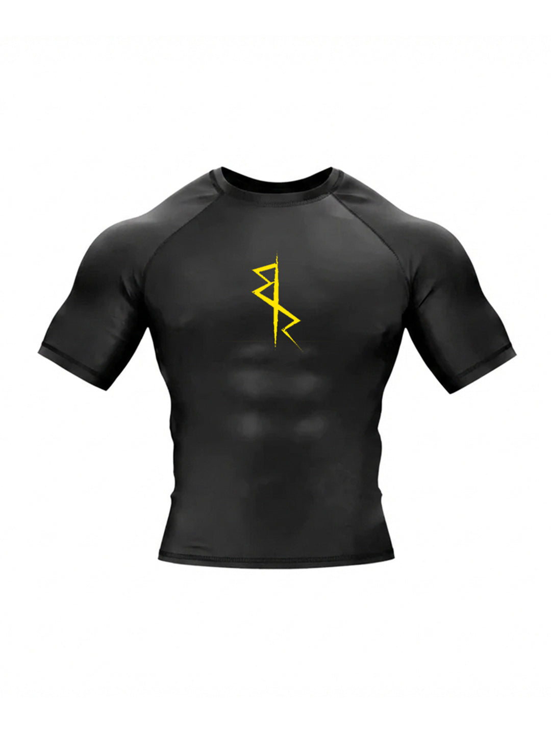 Black shorts with Mechanical Spine Neural Overclock Compression Short Sleeve graphic – photo 2