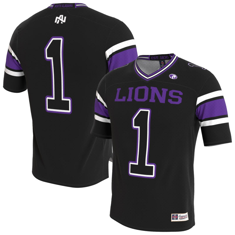 North Alabama Lions GameDay Greats Lightweight Collegiate Football Blackout Fashion Jersey - Black