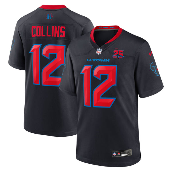 Houston Texans Nico Collins Nike Navy Alternate 2 25th Season Game Jersey