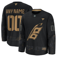 Carolina Hurricanes Fanatics Black 2024 Military Appreciation Custom Practice Jersey
