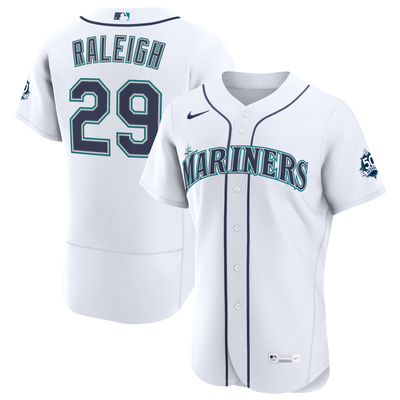 Seattle Mariners Cal Raleigh Nike White Home 50th Season Authentic Jersey