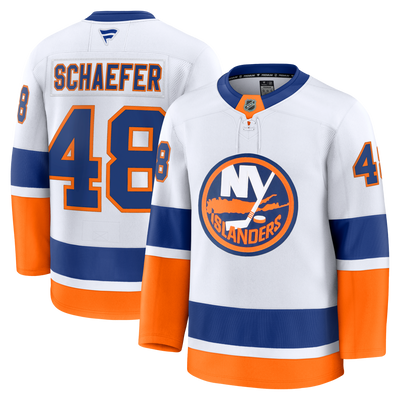 New York Islanders Matthew Schaefer Fanatics White Away Premium Jersey