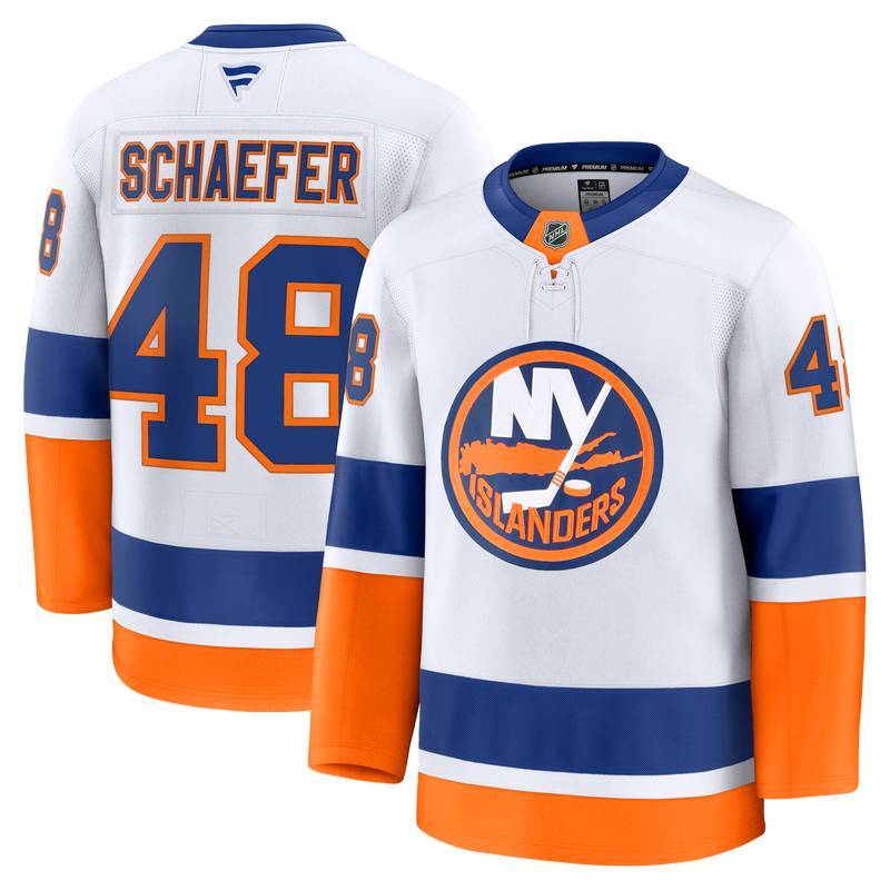 New York Islanders Matthew Schaefer Fanatics White Away Premium Jersey