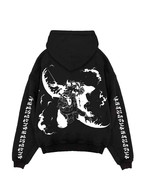 Black hoodie with Asta Black Clover Feral Brotherhood graphic – photo 1