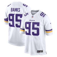Minnesota Vikings Caleb Banks Nike White Game Jersey