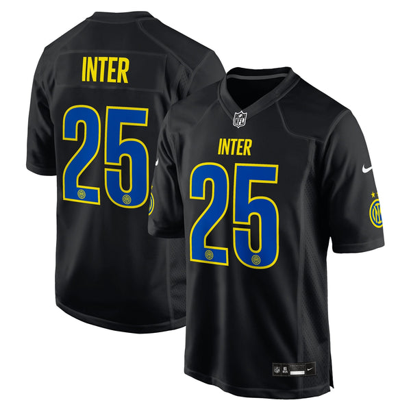 Inter Milan Nike Black 2025 Soccer x NFL Game Jersey
