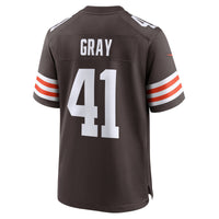 Cleveland Browns Eric Gray Brown jersey – view 5