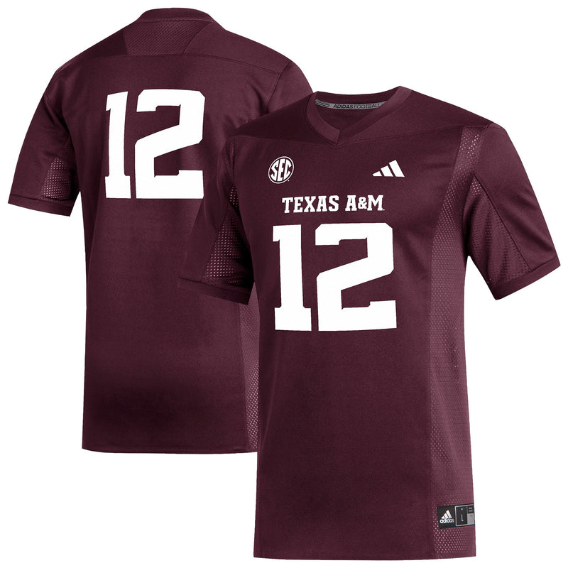 #12 Texas A&M Aggies adidas Replica Football Jersey - Maroon