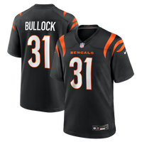 Cincinnati Bengals Kentrel Bullock Nike Black Team Game Jersey