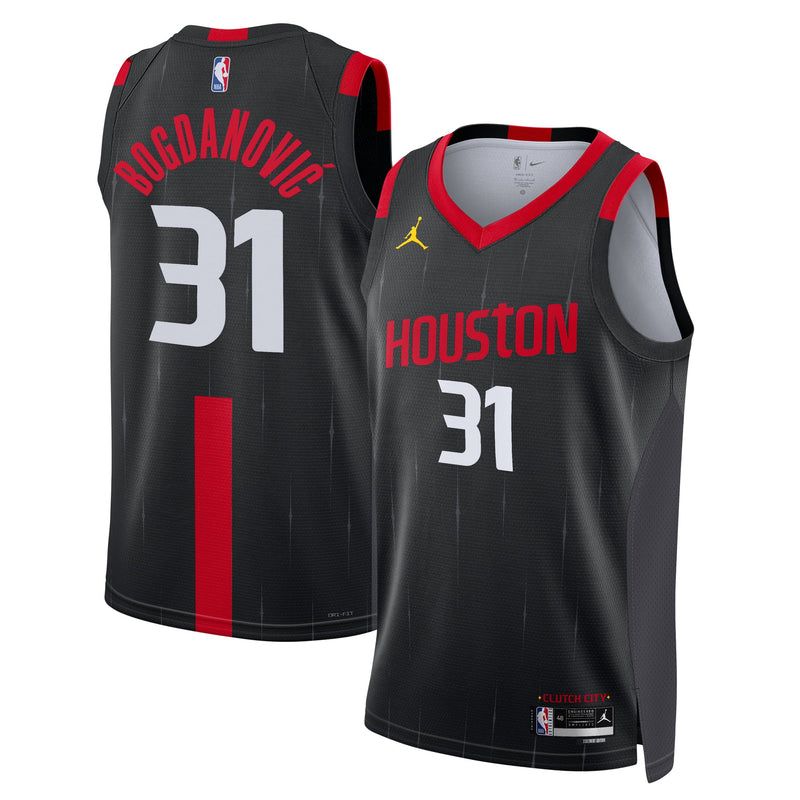 Houston Rockets Jordan Brand Replica Statement Edition Swingman Jersey - Black - Bogdan Bogdanović -
