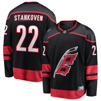 Carolina Hurricanes Logan Stankoven Fanatics Black Home Breakaway Jersey