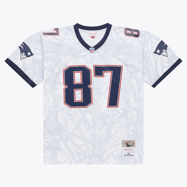 New England Patriots Rob Gronkowski Mitchell & Ness White 2010 Ghosted Retired Player Jersey