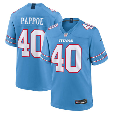 Tennessee Titans Owen Pappoe Nike Light Blue Team Game Jersey