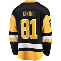 Pittsburgh Penguins Ben Kindel Fanatics Black Home Breakaway Jersey