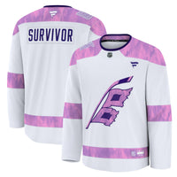 Carolina Hurricanes Fanatics White Hockey Fights Cancer Survivor Practice Jersey