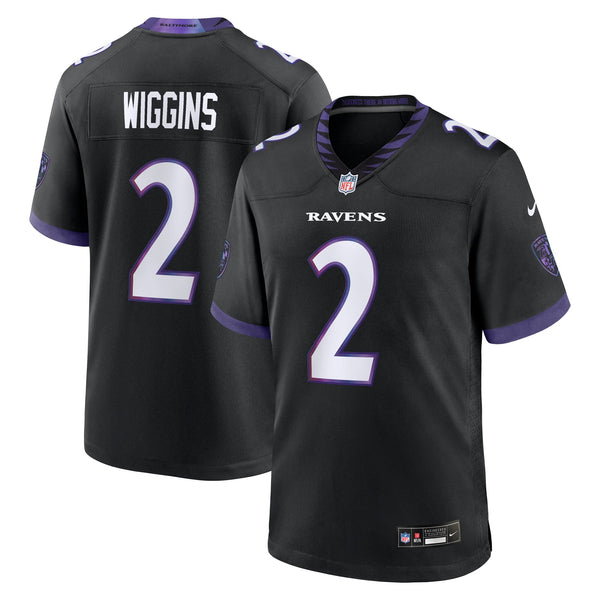 Baltimore Ravens Nate Wiggins Nike Black Alternate Game Jersey
