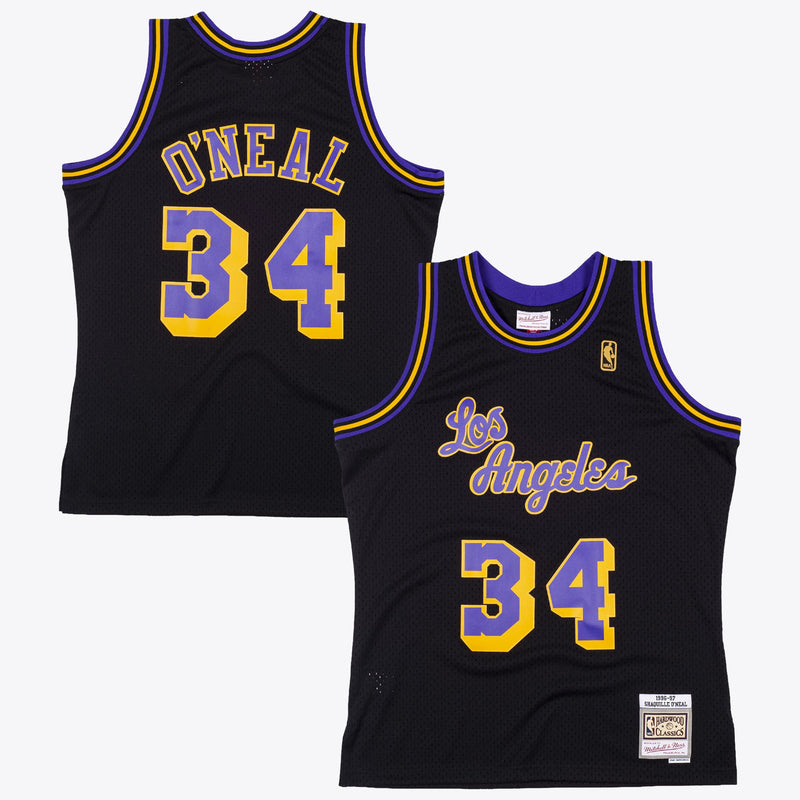 Los Angeles Lakers Mitchell & Ness Shaquille O'Neal 1996 Reload Swingman Authentic Jersey - Black