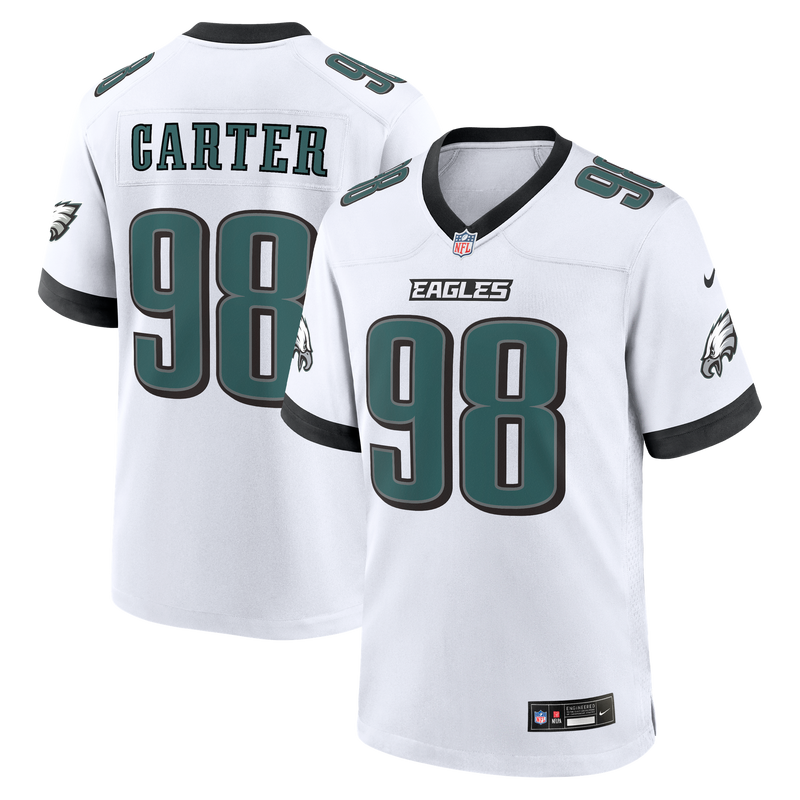 Philadelphia Eagles Jalen Carter Nike White Game Jersey