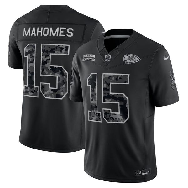 Kansas City Chiefs Patrick Mahomes Nike Black 2026 Salute to Service Printed Limited Jersey